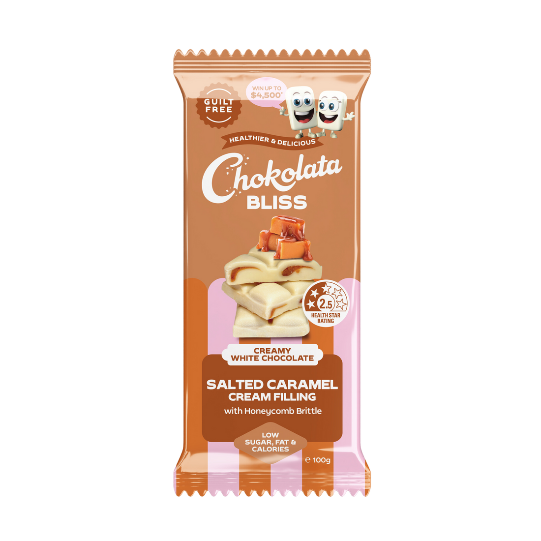 Chokalata Bliss 2.5 Star White Salted Caramel Cream | 180g - Chokolata-Chokolata-chocolate- australian chocolate, australian chocolate brand, australian made chocolate, chocolates shop, australia chocolates, chocolates
