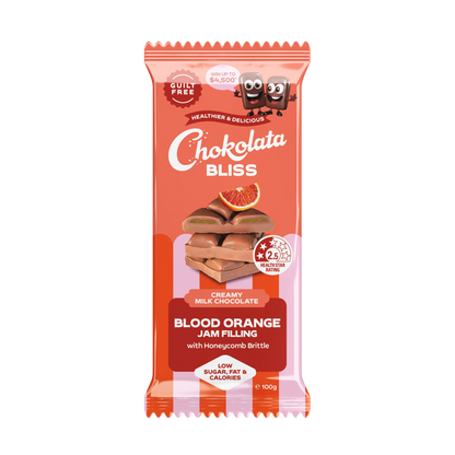 Chokolata Bliss 2.5 Star Milk Blood Orange Jam | 180g - Chokolata-Chokolata-chocolate- australian chocolate, australian chocolate brand, australian made chocolate, chocolates shop, australia chocolates, chocolates