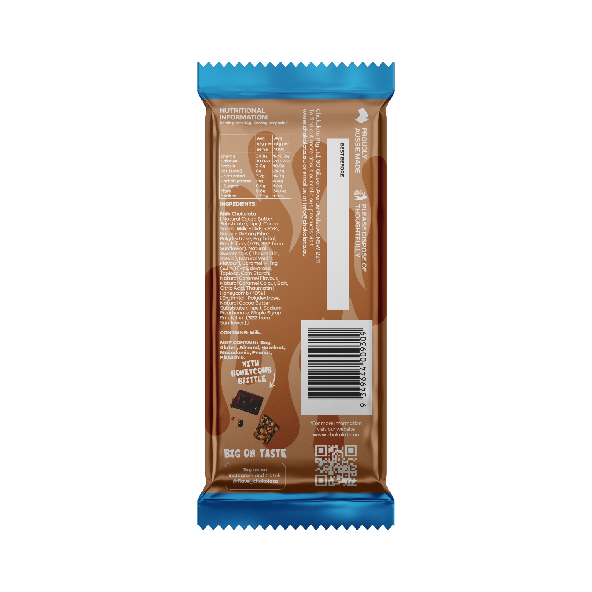 Flave Caramel Filling Milk Bar 100g