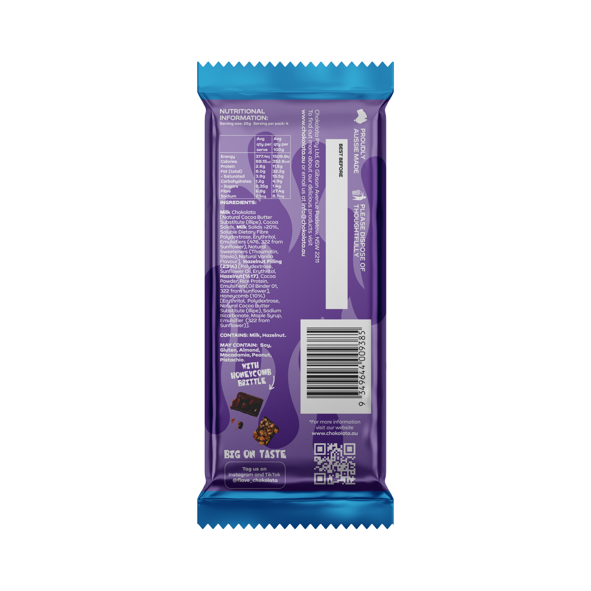 Flave Hazelnut Filling Milk Bar 100g