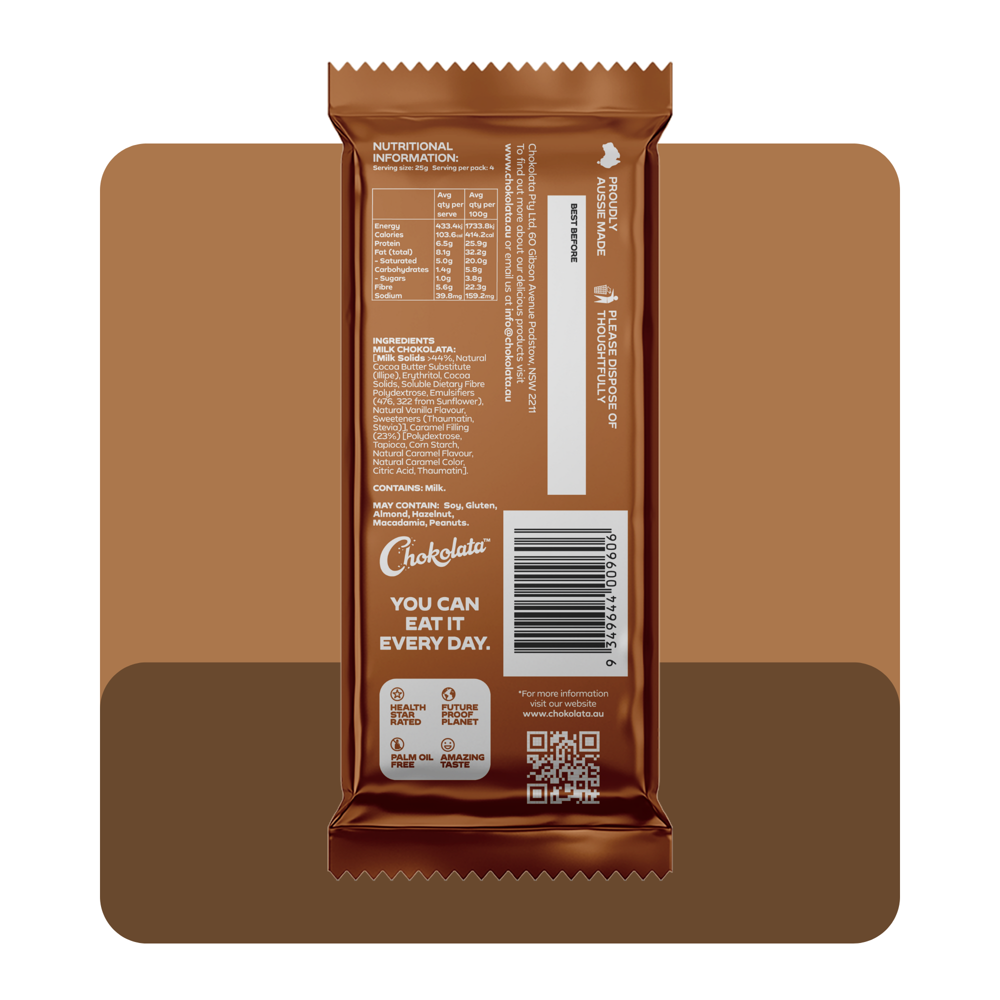 Gainz Caramel Filling Milk Bar 100g