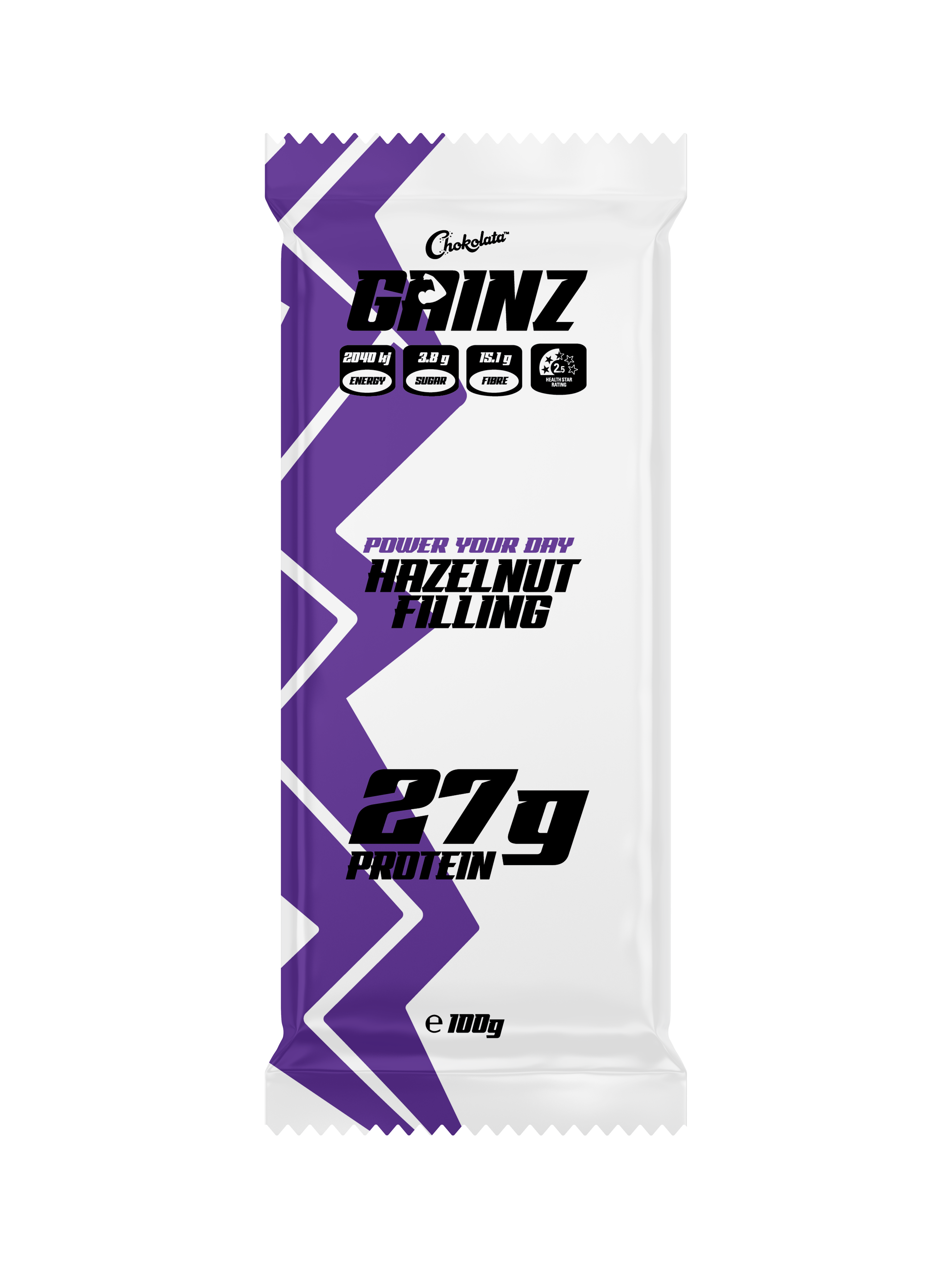 Gainz Hazelnut Filling Milk Bar 100g