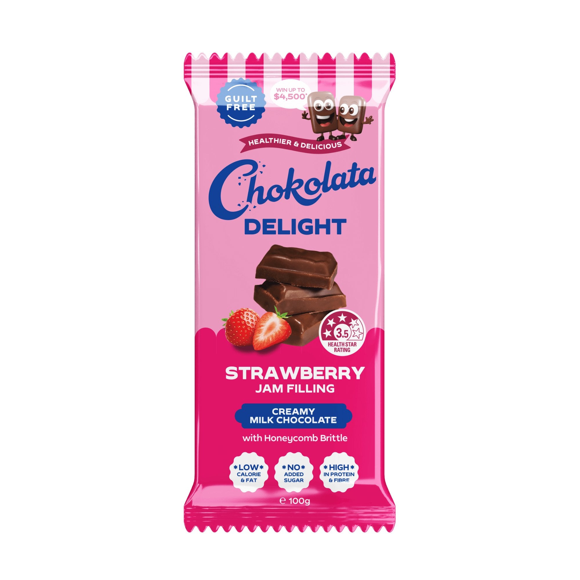 Chokolata Delight 3.5 Milk Strawberry Jam | 100g - Chokolata-Chokolata-chocolate-australian chocolate, australian chocolate brand, australian made chocolate, chocolates shop, australia chocolates, chocolates,
